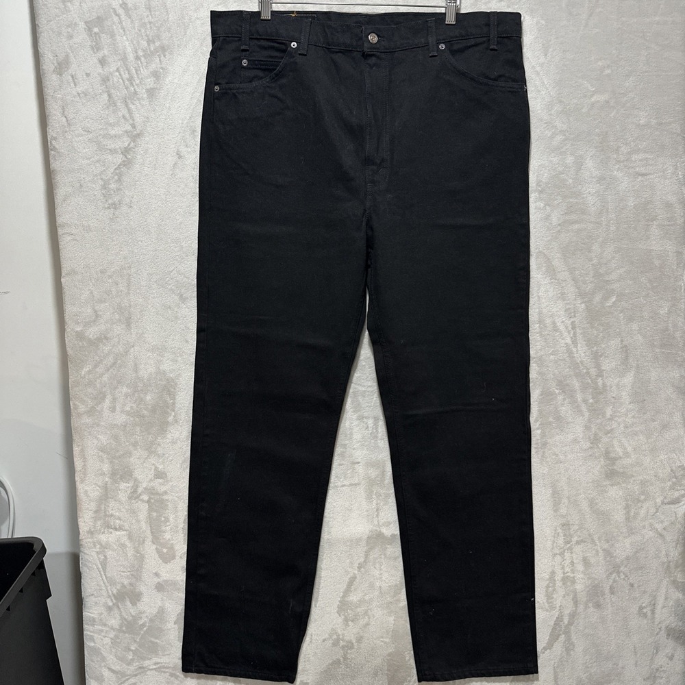 Vintage  Levis 505 Orange Tab‎ 42 Jeans Black Regular Fit Straight Leg USA Made